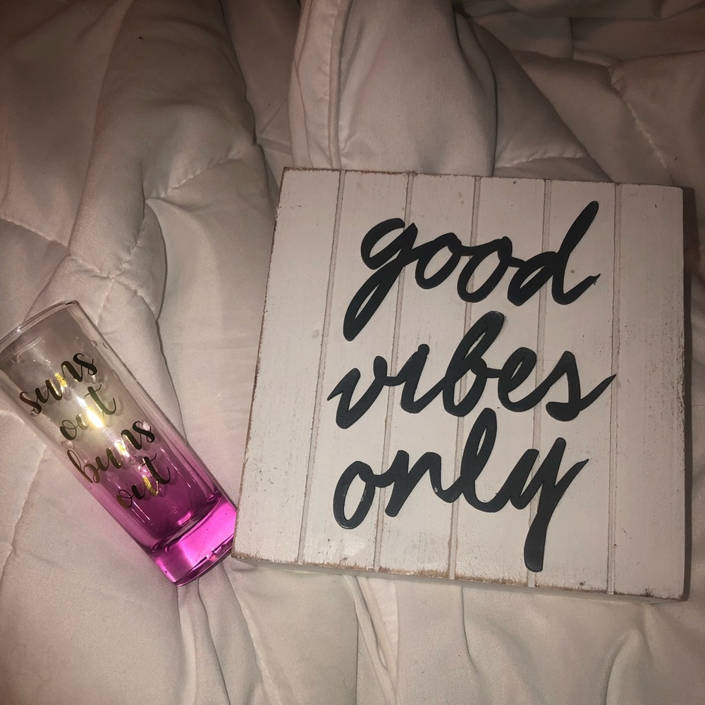 Bundle- shot glass and word block